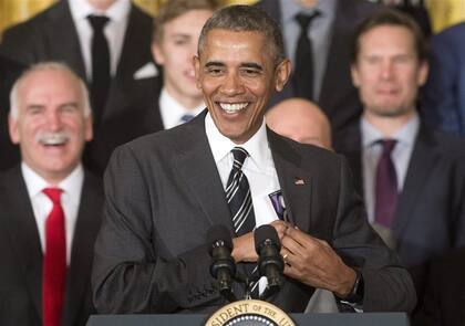 Obama, ayer, durante una ceremonia informal en la Casa Blanca
