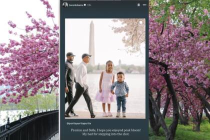 Obama comentó con humor la foto en redes sociales y deseó que los niños hayan disfrutado el florecimiento