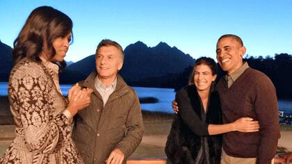 Obama en Bariloche con su esposa Michelle y el presidente Mauricio Macri y su mujer Juliana Awada