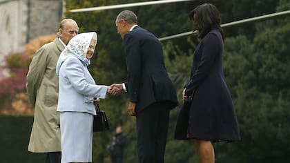 Obama y Michelle con la reina Isabel II y su marido Felipe