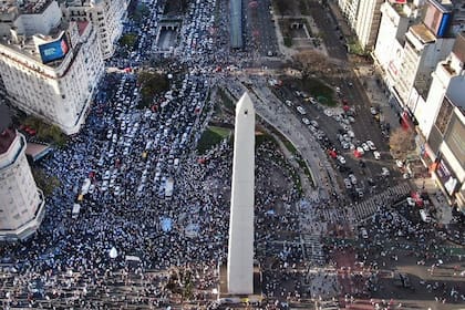 El banderazo, hoy, en la 9 de Julio
