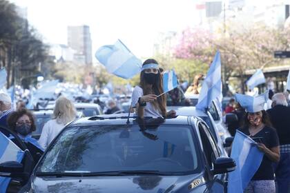 La caravana en el centro porteño