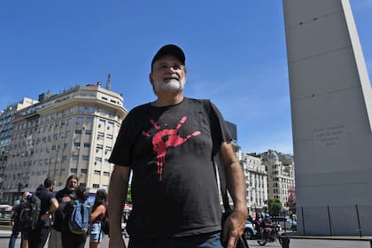 Obelisco Organizaciones Sociales y piqueteras anuncian un plan de lucha contra el ajuste. Eduardo Belliboni