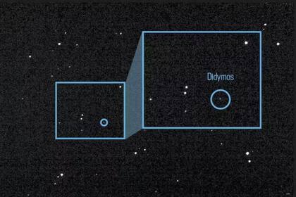 Objetivo localizado. Esta imagen de la luz del asteroide Didymos y su luna en órbita Dimorphos es un compuesto de 243 imágenes tomadas por la Cámara de reconocimiento y asteroides Didymos para navegación óptica (DRACO) el 27 de julio de 2022