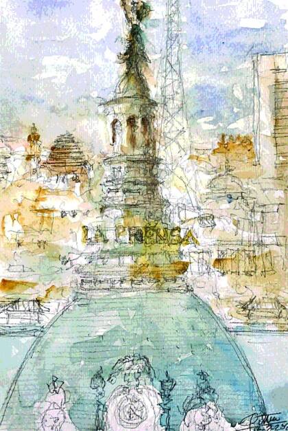 Obra de Carlos Gitlin que participará de la selección argentina en la edición 2023 de FabrianoInAcquarello