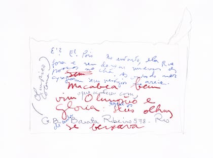 Obra de Leticia Obeid: Clarice Lispector, Rua Barata Ribeiro. Serie Manuscritos 2020