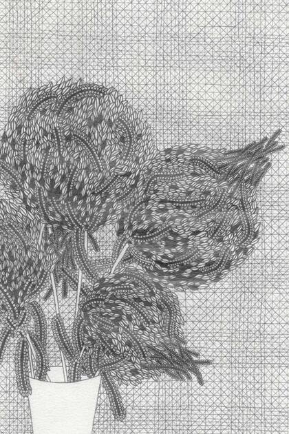 Obra de Maxi Rossini (detalle) exhibida en Gachi Prieto