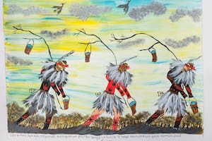 Obra de Salmi López Balbuena, artista de la etnia Ishir