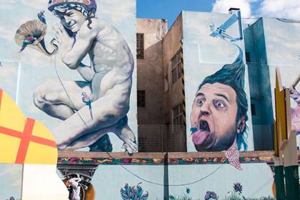 Obra del muralista Martín Ron, en el barrio porteño de Coghlan.