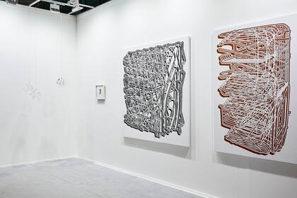 Obras de Pablo Siquier en la galería Ruth Benzacar, uno de los créditos porteños en Art Dubai