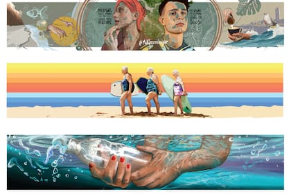 Obras de Valeria Luchessi (Mar del Plata, "Mi lugar en el mundo"), Fabián Rivero (San Antonio de Padua, “Siempre joven”), y Rocío Lobos y Florencia Albornoz (Paraná, Entre Ríos, "Sueño de mar")