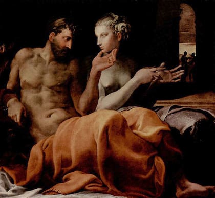 Odiseo y Penélope, de Francesco Primaticcio, circa 1563