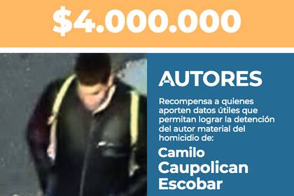 Ofrecen una recompensa de 4 millones de pesos a quienes aporten información sobre el autor del homicidio de Camilo Caupolicán Escobar