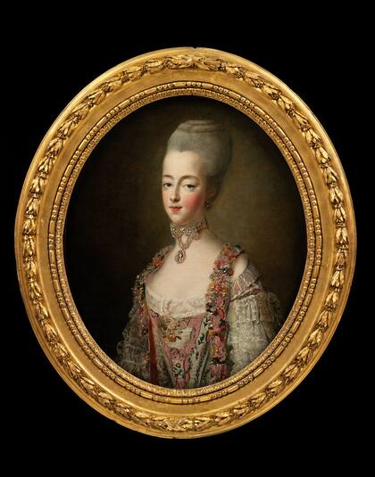 Oil painting
Marie Antoinette, Queen of France, in a court dress; Oil painting, 'Marie Antoinette, Queen of France, in court dress', François Hubert Drouais, 1773
François Hubert Drouais (1727-1775)
Versailles
1773
Oil on canvas