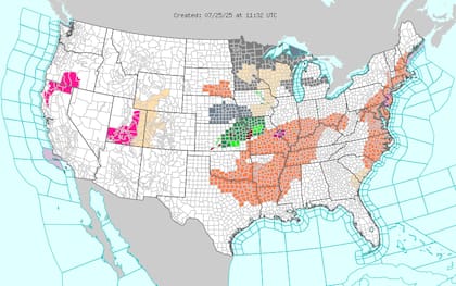 Ola de calor peligrosa en el Sureste: índices térmicos podrían alcanzar 115°F (46°C) en Georgia, Alabama y Mississippi, con noches sin alivio que aumentan el riesgo para poblaciones vulnerables sin acceso a refrigeración