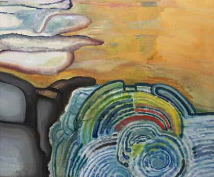 Olas rompiendo contra la escollera, 2017