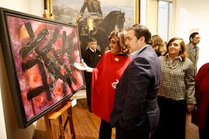 Olga Sinclair, hija del maestro panameño, en la inauguración del jueves 30 en el Museo Mitre