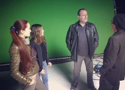 Olias Barco con Jean Reno, en el rodaje de la película Cold Blood Legacy