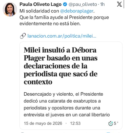 Oliveto se hizo eco de una nota de LA NACION