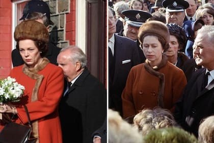 Olivia Colman y Elizabeth II, dos versiones de la visita de la reina a Aberfan