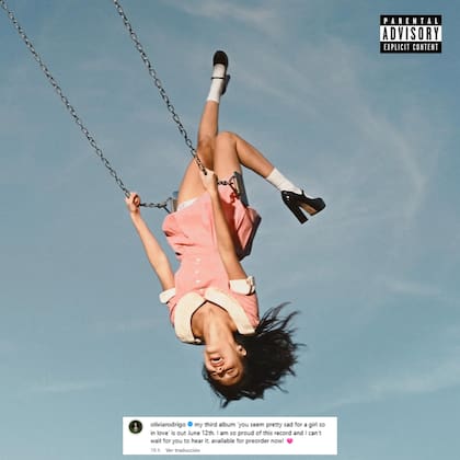 Olivia Rodrigo anunció el lanzamiento de su nuevo disco, You Seem Pretty Sad for a Girl So in Love (Foto: Instagram @oliviarodrigo)