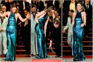 El tropezón de Olivia Wilde en la alfombra roja del Festival de San Sebastián