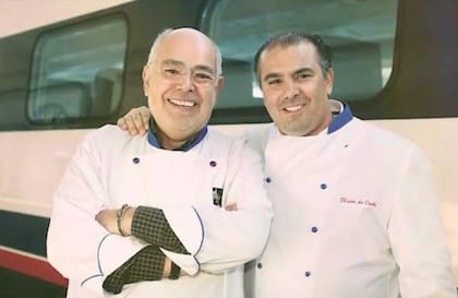 Olivier con su padre, el chef Michel da Costa