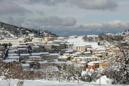 Ollolai en Invierno suele estar nevado