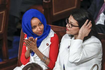 Omar y Tlaib, en febrero, durante el discurso del Estado de la Unión del presidente Donald Trump