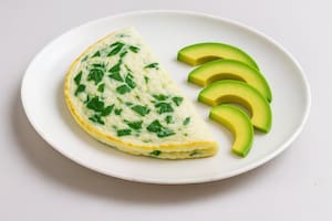 Omelette de claras con ricota y espinaca