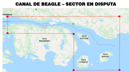 El sector en disputa, desde donde escaló el conflicto, era el Canal del Beagle. Más precisamente las islas Picton, Lennox y Nueva. Teniendo el control de las islas, Chile proyectaba su soberanía 200 millas en línea recta hacia el este, sobre el Atlántico y la Antártida