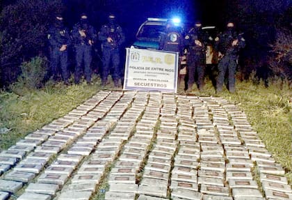 Operativo de secuestro de cocaína en Entre Rios.