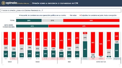 Opinión sobre la inocencia o culpabilidad de CFK