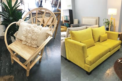 Izquierda: sillón de exteriores en Oranias. Derecha: sillón de dos cuerpos de InNova.