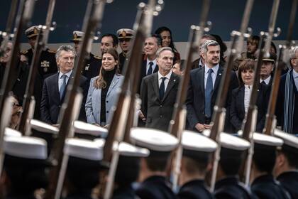 Mauricio Macri y su esposa, Juliana Awada, en el desfile militar realizado el 9 de julio de 2019