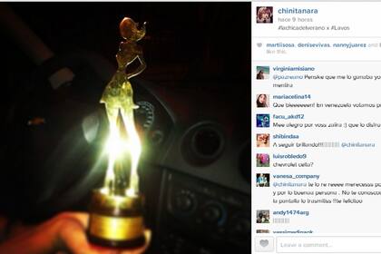 Orgullosa, la modelo subió una imagen de su premio