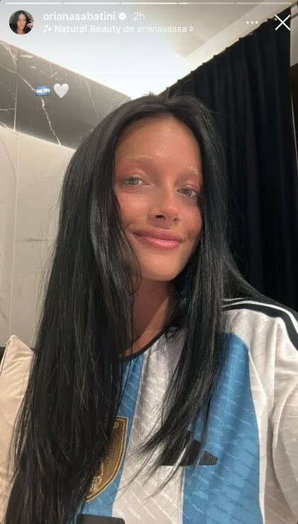 Oriana Sabatini celebró la victoria argentina (Foto: Instagram @orianasabatini)