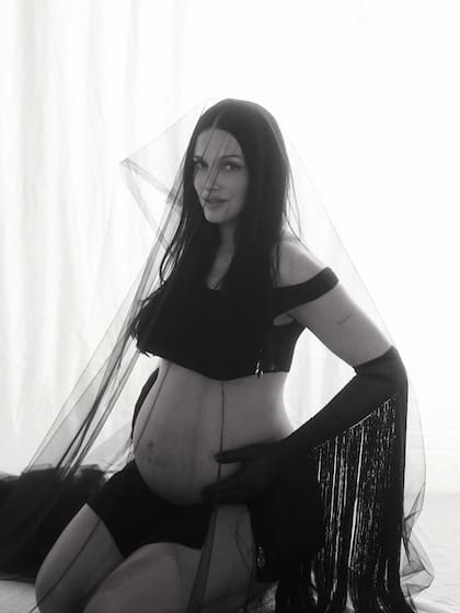 Oriana Sabatini en una producción de fotos antes de la llegada de Gia