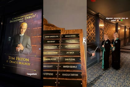 Oriana Sabatini mostró lo que sucedió en el Lyric Theater antes del comienzo de la primera función de Tom Felton como Draco Malfoy (Foto: Instagram @orianasabatini)