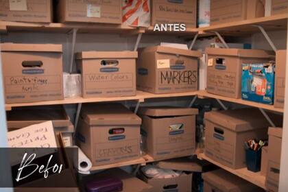 Original distribución de materiales en cajas de cartón. Imagen: Netflix