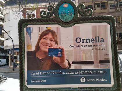 Ornella Infante, en una campaña del Banco Nación