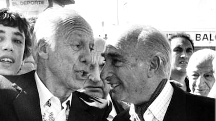 Oscar Gálvez y Juan Manuel Fangio