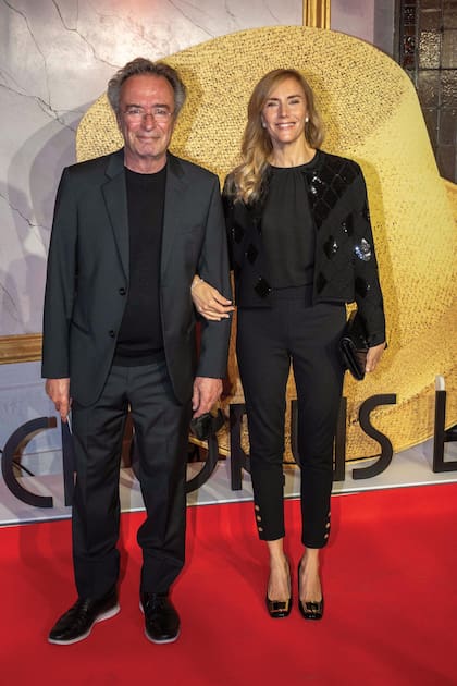 Oscar Martínez y su mujer, Marina Borensztein, instalados en Madrid desde hace varios meses, aprovecharon para asistir al show
