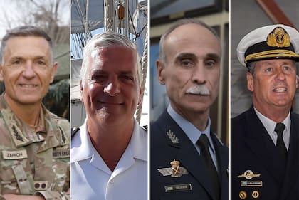 Oscar Santiago Zarich, Juan Carlos Romay, Gustavo Valverde, el vicealmirante Marcelo Alejandro Dalle Nogare, son los nuevos jefes de las Fuerzas Armadas