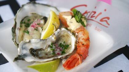 Ostras (y langostinos) de Crizia, tal como se los vendía en Masticar y, más recientemente, en la feria Mappa