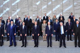 La foto de los miembros de la OTAN previo a la cumbre en Bruselas (Photo by JOHN THYS/AFP)