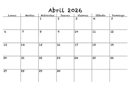 Otra alternativa para imprimir el calendario de abril 2026