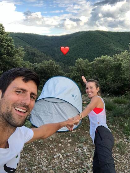 Otra de las fotos que Djokovic compartió en sus redes con su mujer Jelena. Fuente: Instagram