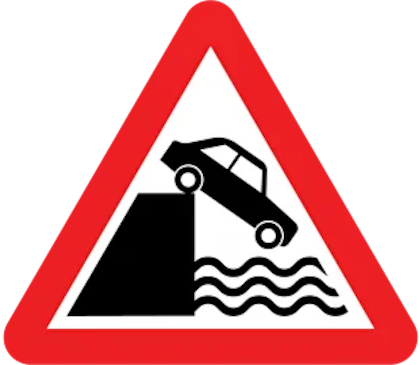 Otra de las señales advierte sobre muelles o riberas de ríos