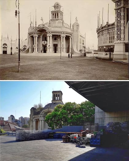Otra imagen comparativa del mismo Pabellón del Centenario